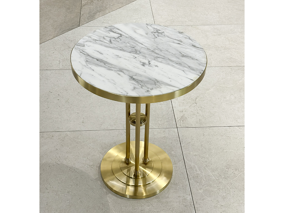 Стол кофейный FURNTEK Ar-Deco FG-055 круглый матовая латунь