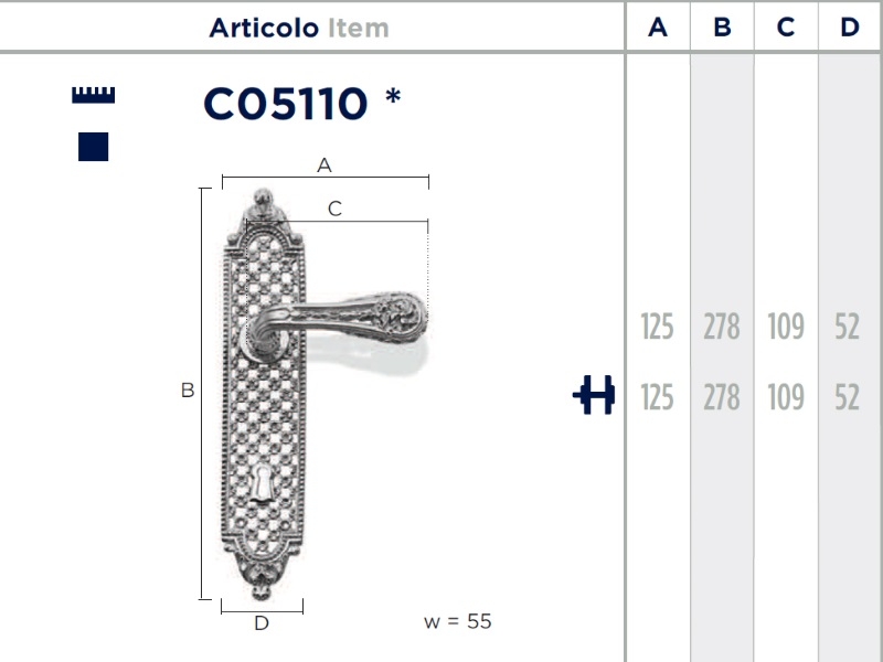 Дверная ручка на планке Enrico Cassina SOFIA C05110