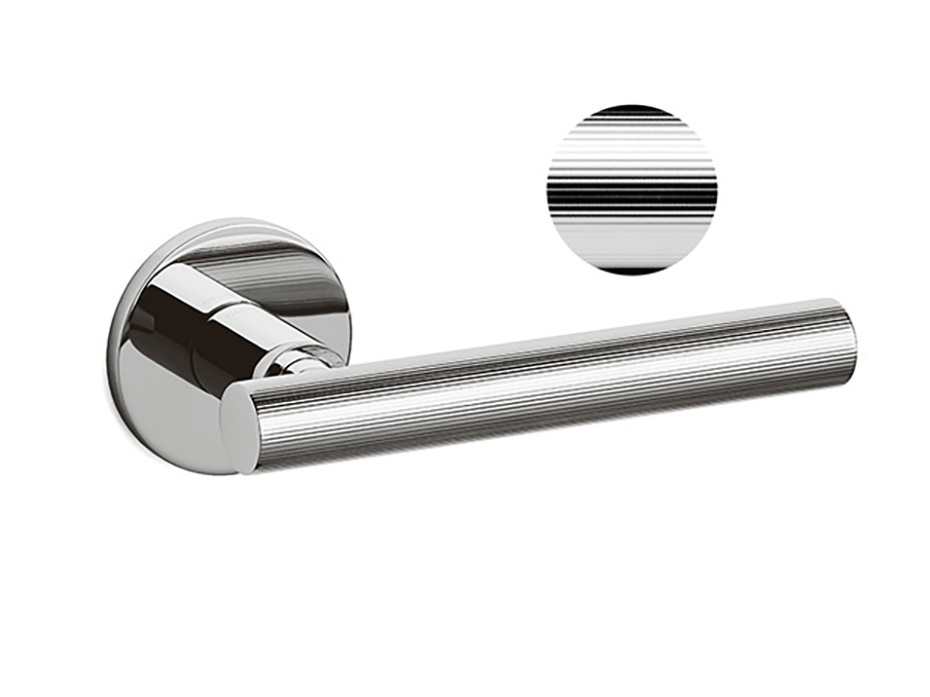 Дверная ручка на круглой розетке Olivari Atena Ligne CR полированный хром