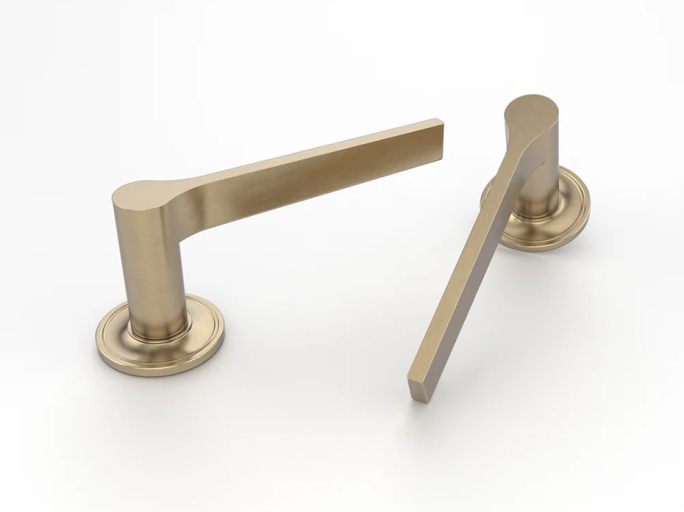 Дверная ручка на розетке Oliver Knights Lucan матовая латунь