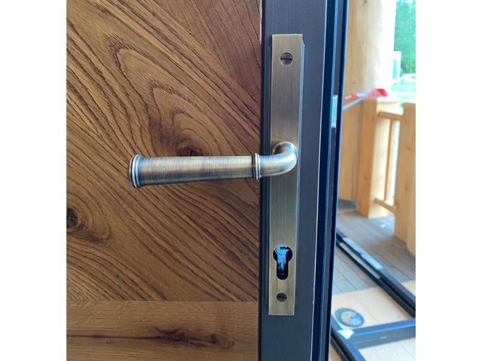 Ручка для балконной двери на узкой планке Frank Allart 77740597 античная латунь