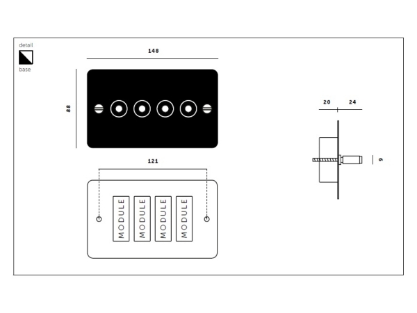 Выключатель тумблерный Buster & Punch четырехклавишный UK-TO-CO-4G-SM-BR бронза
